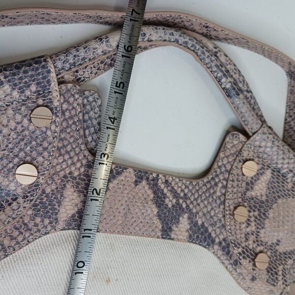 Foly + Corina Women's Crossbody Bag Snake Skin Leather Cream - Picture 7 of 13